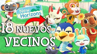 LOS 18 NUEVOS VECINOS DE ANIMAL CROSSING NEW HORIZONS [upl. by Ecissej]