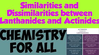 Similarities and dissimilarities between lanthanides and actinides [upl. by Magnusson]