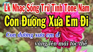 Karaoke Liên Khúc Trữ Tình Bolero Tone Nam  Con Đường Xưa Em Đi  Đường Tím Bằng Lăng [upl. by Elocn860]