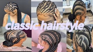 African cornrows hairstylestitch braidsAll back Ghana weaving hairstyles hairstyleviral [upl. by Franci]