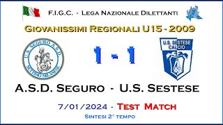 ASD Seguro  US Sestese  2° Tempo  Giovanissimi 2009 U15  Test match [upl. by Meakem]