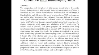 Deep Reinforcement Learning Enabled Multi UAV Scheduling for Disaster Data Collection With Time Vary [upl. by Eeldarb]