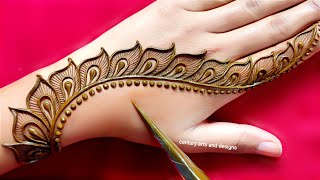 Very beautiful stylish back hand mehndi design  easy mehndi design  mehndi ka design  mehndi [upl. by Names]