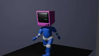 3D TV Head Character with Walk Animation [upl. by Aitital512]