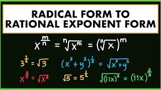 Radical Form to Rational Exponent Form  Grade 9 Q2 [upl. by Niatsirt60]