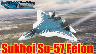 Sukhoi Su–57 Felon Test Flight in MSFS2020 by DeimoS Inc [upl. by Aihcila677]