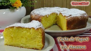 TARTA DE YOGURT CON MANZANA sencilla fácil y deliciosa [upl. by Urbanus]