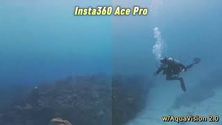 Insta360 Ace Pro Side by Side with AquaVision 20  Dominican Republic Scuba Dive [upl. by Inalaehon]