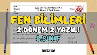 8 Sınıf Fen Bilimleri 2Dönem 2Yazılı Soruları 2023 [upl. by Priebe]