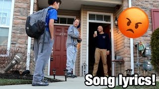 SAYING SONG LYRICS AT PEOPLES DOORSTEP PRANK [upl. by Aerahs177]