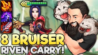 8 Bruiser  Riven Reroll is BACK  TFT Inkborn Fables  Teamfight Tactics [upl. by Jon]