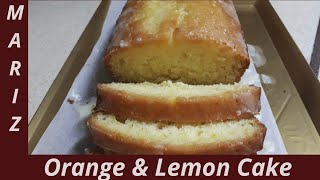 Easy orange and lemon cake recipe كعكة البرتقال والليمون [upl. by Arocahs]