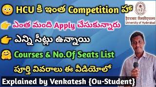 University of Hyderabad  Courses  How many seats  Eligibility  HCU UoH  Competition  Subject [upl. by Nelleus]