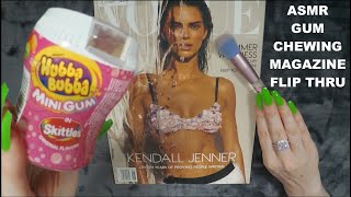 ASMR Gum Chewing Magazine Flip Through  Kendall Jenner  Whispered Page Turning Extended Ending [upl. by Alithia]