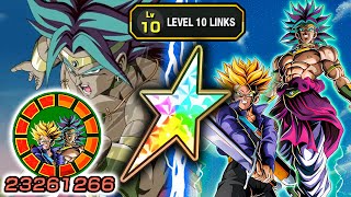 100 NEW LR SSJ TRUNKS amp BROLY LEVEL 10 LINKS SHOWCASE Dragon Ball Z Dokkan Battle [upl. by Udell]