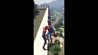 GTA V SpiderMan amp Color Minions Epic Ragdoll Physics Funny and Fails shorts gtav [upl. by Stanford497]