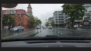 Downtown Victoria BC Canada Drive in the Rain [upl. by Aihsetal]