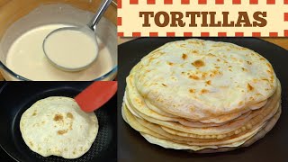 5Minutes Liquid Dough Tortillas  No Kneading No Yeast No Oven Quick And Easy Tortilla Recipe [upl. by Aseral91]