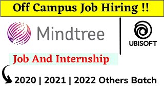 Mindtree  UbiSoft Off Campus Drive 2022  2021  2020 Batch  Mindtree Recruitment 2021 Internship [upl. by Seana]