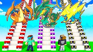 MEGA POKEMON Lucky Block STAIRCASE RACE in Minecraft Pixelmon [upl. by Beutler]