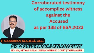 S 138 BSA 2023 conviction on corroborated testimony of accomplice witness Tamil [upl. by Ennelram]