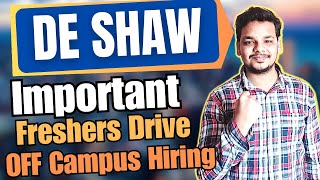 DE Shaw  Avasoft Biggest Hiring  OFF Campus Drive For 2024  2023 Batch Hiring  Fresher Jobs [upl. by Annairt]