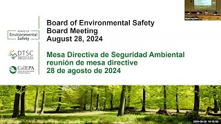 Board of Environmental Safety BES  Public Meeting  August 28 2024 [upl. by Brynn]