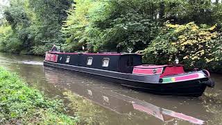 Narrowboat Percy cruising lapley woods on the Shropshire Union canal autumn 2024 [upl. by Dolores]