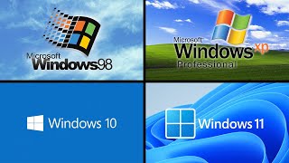 Windows 98 vs Windows XP vs Windows 10 vs Windows 11 [upl. by Aihsatsan766]