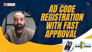 How to do AD code Registration in Icegate  ICEGATE AD Code Registration [upl. by Aikemal]