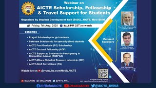 Webinar on AICTE – Scholarship Fellowship amp Travel Support to Students [upl. by Deryl]