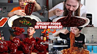 Mukbangers VS Competitive Eaters SPICIEST FOODS IN THE WORLD🌶️🌶️🌶️🥵🔥 [upl. by Cimbura943]