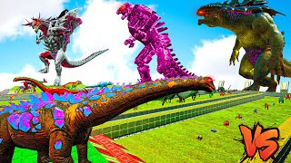 Epic God Titanosaur Deathrun Ascended  All ARK Creatures  Animal Revolt Battle Simulator [upl. by Nolram600]