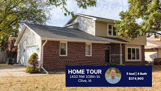 5 bed  4 bath house tour in a Premiere Neighborhood  Clive IA [upl. by Mairim]