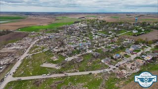 Drone footage shows tornado damage in Minden Iowa [upl. by Rexanna]