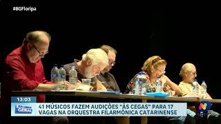 Audições às cegas 41 músicos disputam 17 vagas na Orquestra Filarmônica Catarinense [upl. by Wershba275]