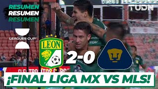 Resumen y goles  León 20 Pumas  Leagues Cup 2021 Semifinal  TUDN [upl. by Jerrold229]