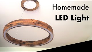 Homemade LED ring Pendant Light from reclaimed wood [upl. by Winona]