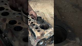 Remove Sleeves from a Six Cylinder Diesel Engine Block shorts shortsfeed fyp [upl. by Einatirb]