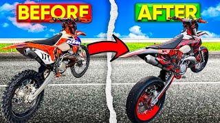 KTM 250 EXC Supermoto Transformation [upl. by Mihsah437]