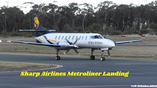 Sharp Airlines Fairchild SA227DC Metroliner Landing at Bendigo Airport [upl. by Hollerman]