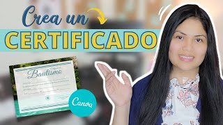 📜 Cómo crear un CERTIFICADO en CANVA [upl. by Mikel]