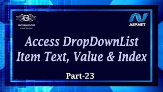 23  How To Access DropDownList item Text Value And Index In ASPNET Web Forms HindiUrdu [upl. by Eeb]