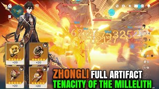 Zhongli Tenacity Of The Millelith Full Set Zhongli amp Hu Tao Build [upl. by Eelaroc]