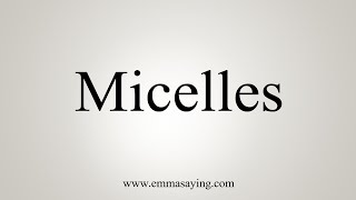 How To Say Micelles [upl. by Atinat15]