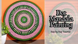 Dot Mandala Painting  Step By Step Tutorial  Dot Art  Dotting Art [upl. by Aihsenak118]