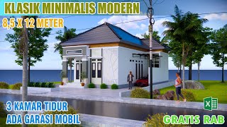 DESAIN RUMAH KLASIK MODERN 85 X 12 METER DENGAN 3 KAMAR TIDUR  Owner Pak Aris [upl. by Ittam]