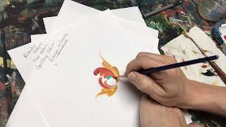 Painting stroke work tutorial and a Freehand Telemark Rosemaling flower  ASMR painting Art of Lise [upl. by Tomlinson37]