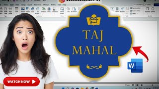 how to draw TajMahalTea in ms ward  3d logo बनाना सीखेthe computer corner😱 [upl. by Gianna]