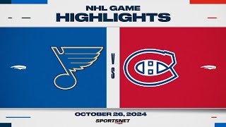 NHL Highlights  Blues vs Canadiens  October 26 2024 [upl. by Shayna]